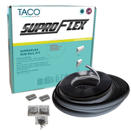 Taco V11-9960 SUPROFLEX Rub Rail KIT 1.6"H" x 60'L BLACK w Flex Chrome Insert