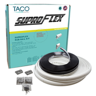 Taco V11-9990WCM60-2 SUPROFLEX Rub Rail KIT 2"H x 60'L WHITE Flex Chrome Insert