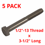 5 Marine Fasteners #145 Hex Head Bolt 1/2"-13 Thread x 3-1/2" L Stainless steel