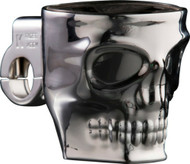 Kruzer Kaddy Cup Holder Kustom Skull CHROME Handle Bar Mount 7/8-1.25 Motorcycle