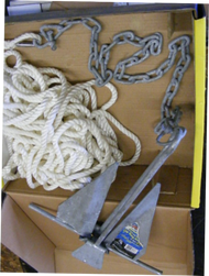 Marpac Anchor 7Lb Poseidon Slip-Ring Rope 3/8"x50' Chain 1/4"x4' Boat 16'-19'