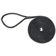 Marpac 7-6221 Double Braided Nylon Dock Lines 3/8in x 20ft BLACK Strength Boat