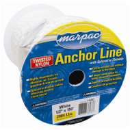 Marpac 7-6435 Twisted Nylon Anchor Lines 3/8inx150ft WHITE Strength Flexibility