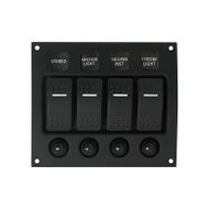 Marpac 7-1250 Panel 4 Switch Rocker Breaker 20Amp Water Resistant Curved Boat