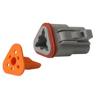 10PACK Pacer Deutsch DT Plug & Wedge Lock Kit 3 Position TDT06-3S-10 Boat Marine