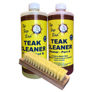 Tip Top Teak Cleaner Kit Part A & Part B w/Brush TK860 Boat Sailboat Marine
