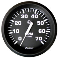 Faria Euro Black 4" Tachometer 7,000 RPM (Gas All Outboard) 32805 Boat Marine