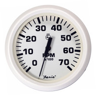 Faria Dress White 4" Tachometer 7000 RPM (Gas) (All Outboards) 33104 Boat Marine