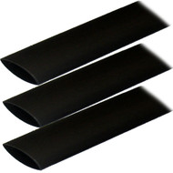 Ancor Adhesive Lined Heat Shrink Tubing (ALT) 1"x12" 3-Pack Black 307124 Marine