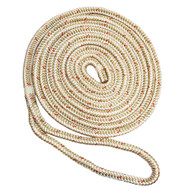 New England Ropes 3/4" Double Braid Dock Line White/Gold Tracer 35' Docking Boat