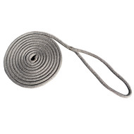 New England Rope 1/2"x15' Nylon Double Braid Dock Line Grey 5058-16-00015 Marine