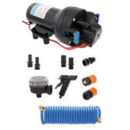 Jabsco HotShot HD Washdown 12V 5GPM 70PSI Pump Kit 25' Hose Coil P501J-119N-4A