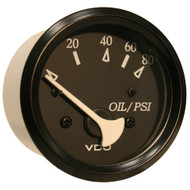 VDO Cockpit Marine Oil Pressure Gauge 80 PSI Black Dial/Bezel 350-11800 Boat