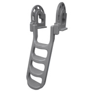 Dock Edge Stand-Off Flip-Up Polyethylene Roto Molded 4-Step Ladder Grey 2084-F