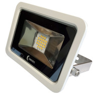 Lunasea 10W Slimline LED Floodlight 120VAC Cool White 1200 Lumen 3' Cord White