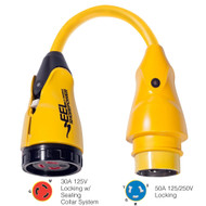 Marinco Pigtail Adapter Yellow EEL 30A-125V Female x 50A-125/250V Male  P504-30