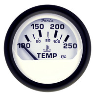 Faria Euro White 2" Water Temperature Gauge (100-250DegF) 12904 Boat Marine