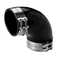 Trident 4"ID 90Degree EPDM Exhaust Elbow Black Rubber Molded Wet 4 T-Bolt Clamp