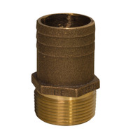 GROCO 1-1/4" NPTx1-1/2" Bronze Full Flow Pipe to Hose Straight Fitting FF-1250