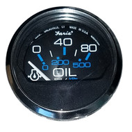 Faria Chesapeake Black 2" Oil Pressure Gauge (80 PSI) 13702 Boat Sailboat Marine