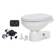 Jabsco Quiet Flush E2 Raw Water Toilet Regular Bowl 24V Soft Close Lid 38245-41