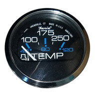 Faria Chesapeake Black 2" Water Temperature Gauge 100-250degF 13704 Boat Marine