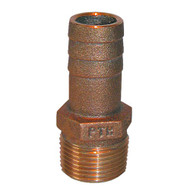 GROCO 1-1/2" NPTx1-1/2" ID Bronze Pipe to Hose Straight Fitting PTH-1500 Marine