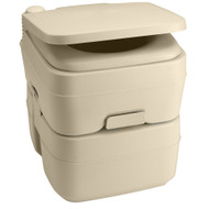 Dometic 965 Portable Toilet w/Mounting Brackets- 5 Gallon Parchment 311096502