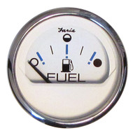 Faria Chesapeake White SS 2" Fuel Level Gauge Metric (E-1/2-F) 13818 Boat Marine