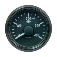VDO SingleViu 52mm (2-1/16") Oil Pressure Gauge 400 PSI 0-180 Ohm A2C3833500030