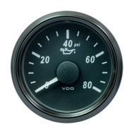 VDO SingleViu 52mm (2-1/16") Oil Pressure Gauge 80 PSI 240-33 Ohm A2C3833230030