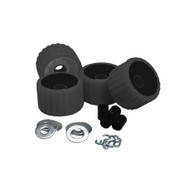 C.E. Smith Ribbed Roller Replacement Kit 4 Pack Black 29210 Boat Sailboat Marine