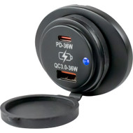 Sea-Dog Oval Surface Mount USB 3.0 & USB-C Power Socket 426535-1 Boat Marine