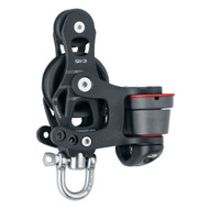 Harken 45mm Single Aluminum Element Fiddle Block w/Swivel & 150 Cam Cleat 6235