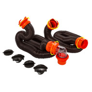 Camco RhinoFLEX 20' Sewer Hose Kit w/4 In 1 Elbow Caps 39741 Boat Sailboat Marine