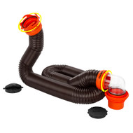 Camco RhinoFLEX 15' Sewer Hose Kit w/4 In 1 Elbow Caps 39761 Boat Sailboat Marine
