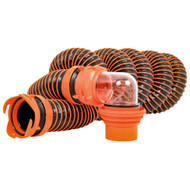 Camco RhinoEXTREME 15' Sewer Hose Kit w/ Swivel Fitting 4 In 1 Elbow Caps 39859
