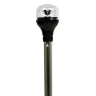 Attwood LightArmor AllAround Light 12"Alum Pole Black Vertical Base 5557-PV12A7