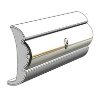 TACO Rigid Vinyl Flex-Core 1.58"x.635" Rub Rail 60' Frosty White V21-9959WHC60D-1