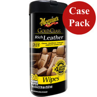 6PACK Meguiar's Gold Class Rich Leather Cleaner & Conditioner Wipes G10900CASE