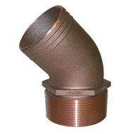GROCO 2-1/2" NPT Bronze 45 Degree Pipe to 2-1/2" Hose PTHD-2500 Boat Marine