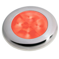 Hella Marine Slim Line LED Round Courtesy Lamp Red LED SS Bezel 12V 980507221