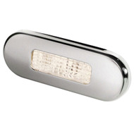 Hella Surface Mount Oblong LED Courtesy Lamp Warm White LED Stainl Steel Bezel