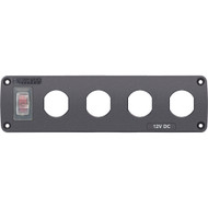 Blue Sea Water Resistant USB Accessory Panel 15A Circuit Breaker 4x Blank 4369