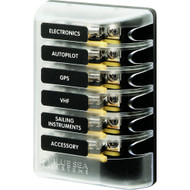 Blue Sea 5018 ST Glass Fuse Block w/out Negative Bus 6 Circuit 5018 Boat Marine