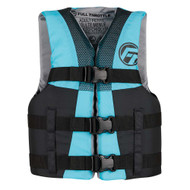 Full Throttle Teen Nylon Life Jacket Aqua/Black 112200-505-010-22 Boat Marine