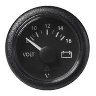 Veratron 2" Gauge ViewLine Voltmeter 8-16V Black Dial Bezel A2C59512545 Boat Marine