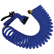 Whitecap 15' Blue Coiled Hose w/Adjustable Nozzle P-0440B Boat Sailboat Marine