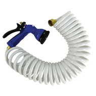 Whitecap 25' White Coiled Hose w/Adjustable Nozzle P-0441 Boat Sailboat Marine