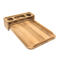 Whitecap Teak Drinkholder w/Removable Cockpit Table Top Holds 4 Glasses 61394